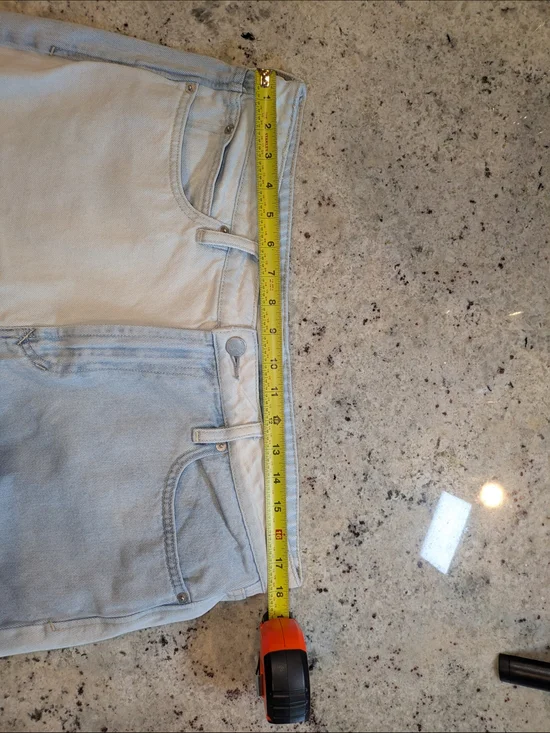 Dear John Frankie Straight Jeans Size 32 Light Wash Two-Tone Raw Hem High Rise - Picture 7 of 11